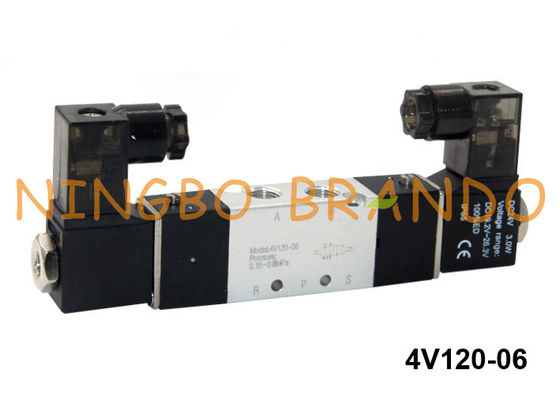4V120-06 Airtac Art pneumatische doppelte Weise 24V 220V des Magnetventil-5/2