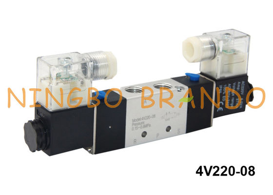 Airtac-Art 5/2 Weisen-pneumatisches Magnetventil 4V220-08-B 24V DC
