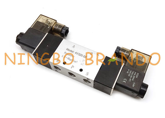 4V320-08 1/4&quot; 5/2 Weise LÄRM Verbindungsstück-doppeltes Solenoid-elektropneumatisches Ventil