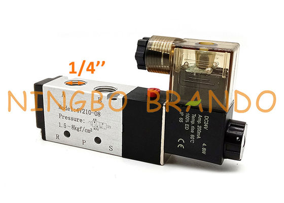 1/4&quot; einzelnes Solenoid-pneumatisches Luftregulierungs-Steuerventil der Weisen-4V210-08 5/2