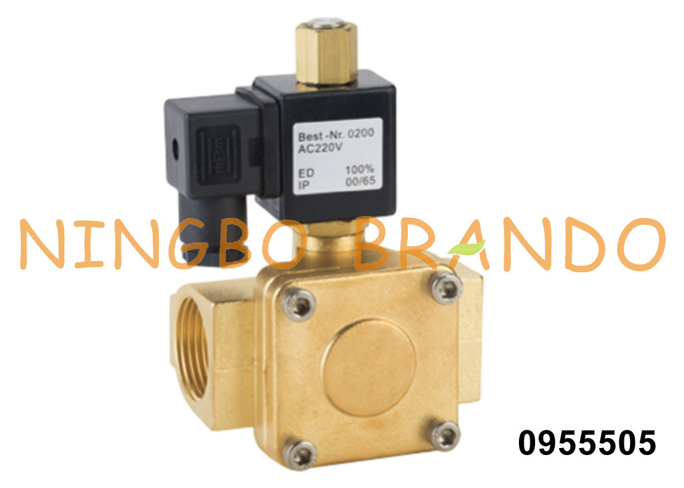 0955505 1&quot; normalerweise offenes Messingmagnetventil für Wasser-Luft-Gas 24V 110V 220V