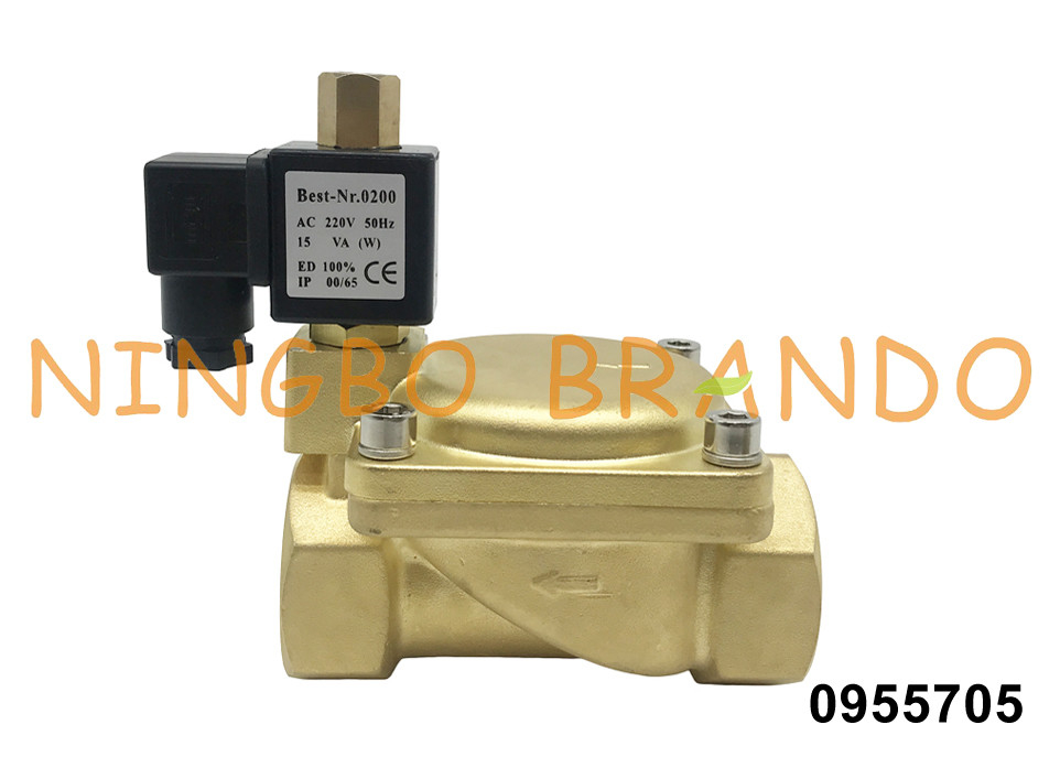 0955705 1 1/2“ 16 Stange 2 Weisen-Messingmagnetventil normalerweise offenes 24V 110V 220V