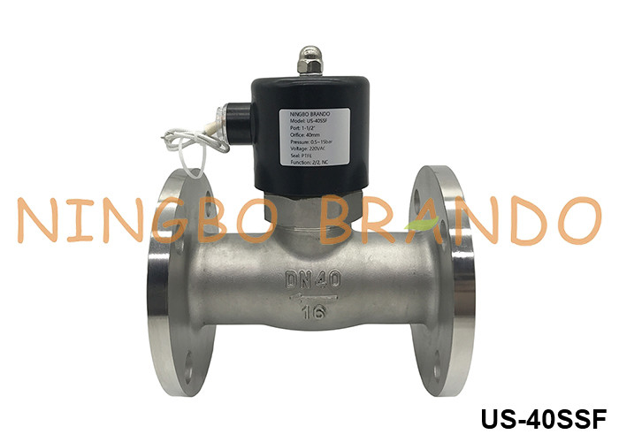 DN40 Flansch-Dampf-Wärmwasser-Soleinodventil aus Edelstahl 1,5'' 24V 110V 220V