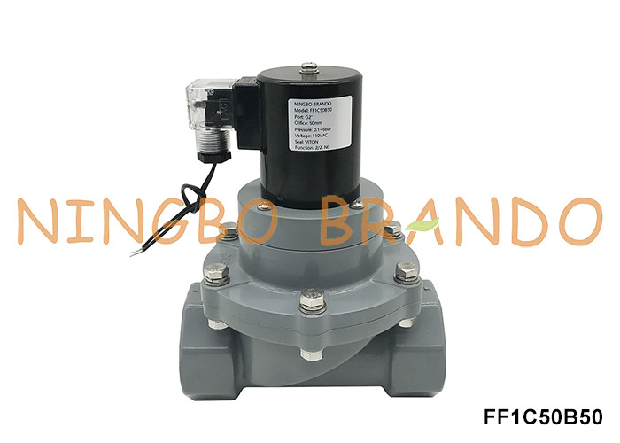 2' DN50 Korrosionsbeständiges CPVC-Solenoidventil für chemische Säure 24V 220V