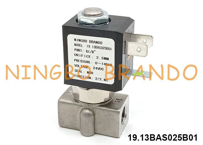 2 Wege NC 30 Bar Edelstahl-Solenoidventil 1/8' 1/4' 220V 110V 24V 12V