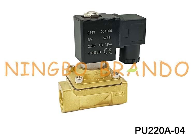 PU220A-04 1/2'' Shako Typ 2/2 Wege Messing Magnetventil 24V 110V 220V