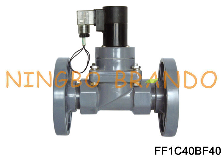 DN40 1-1/2'' CPVC Flansch-Membranventil für saure Alkali-Chemikalien 220V 110V 24V