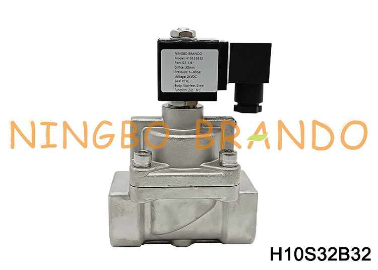 DN32 1-1/4'' 6 to 80 bar High Pressure Stainless Steel Solenoid Valve 24V 220V
