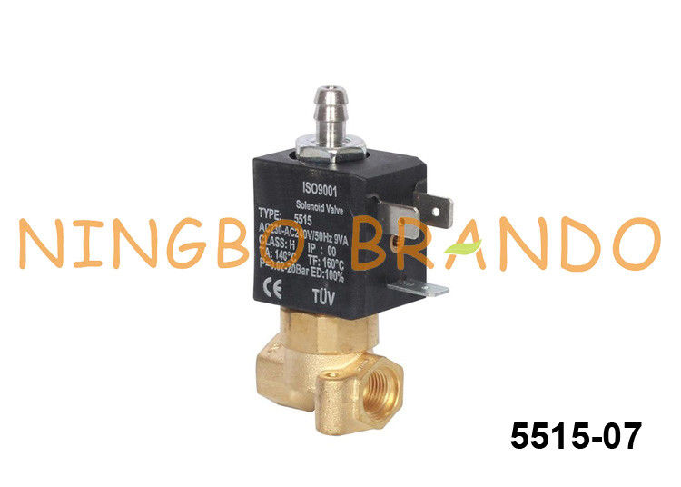 5515 Ceme die Art 3 Weisen-Kaffee-Maschinen-Messingmagnetventil schloss normalerweise 230v 24v