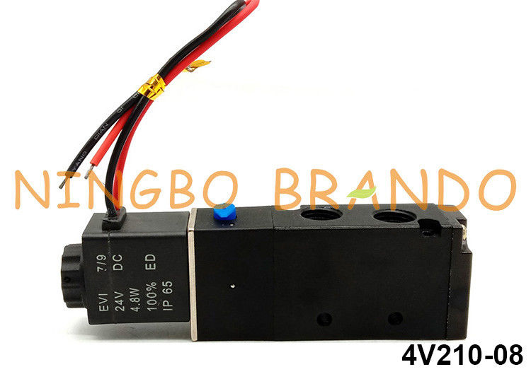 Airtac-Art 5/2 Weisen-pneumatisches Magnetventil 1/4&quot; 4V210-08 12V 24V