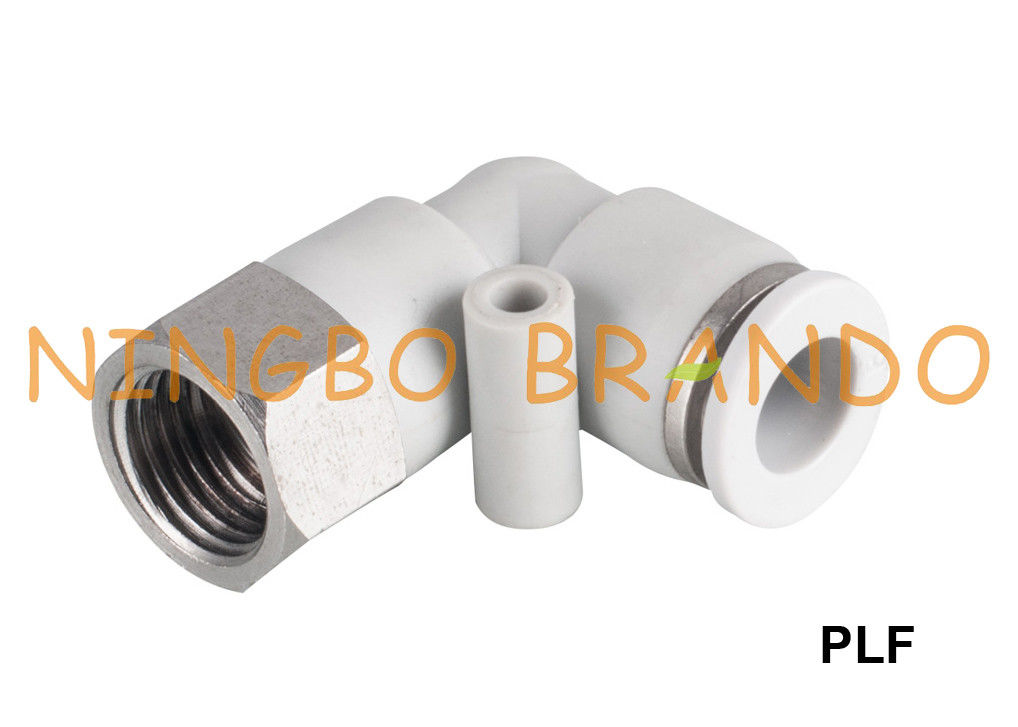 Weibliches Ellbogen-Eindrückung PLF pneumatische Schlauch-Installationen 1/8&quot; 1/4&quot; 3/8&quot; 1/2“