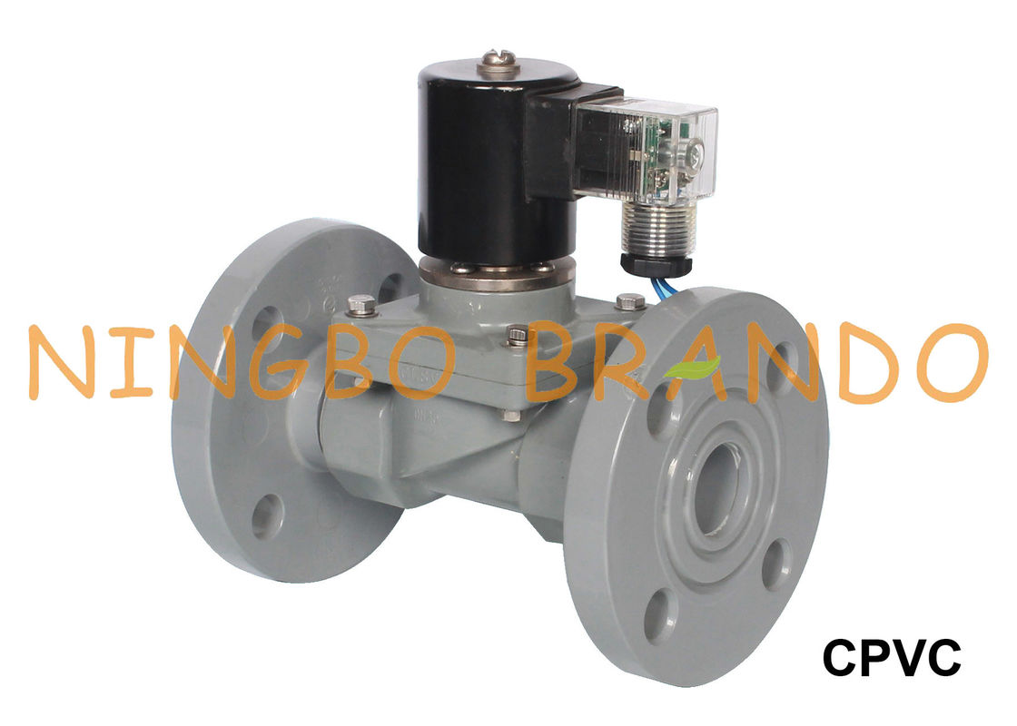 Rostfestes CPVC Magnetventil des sauren Alkali-1 1/4&quot; 1 1/2“ 2&quot; geflanscht