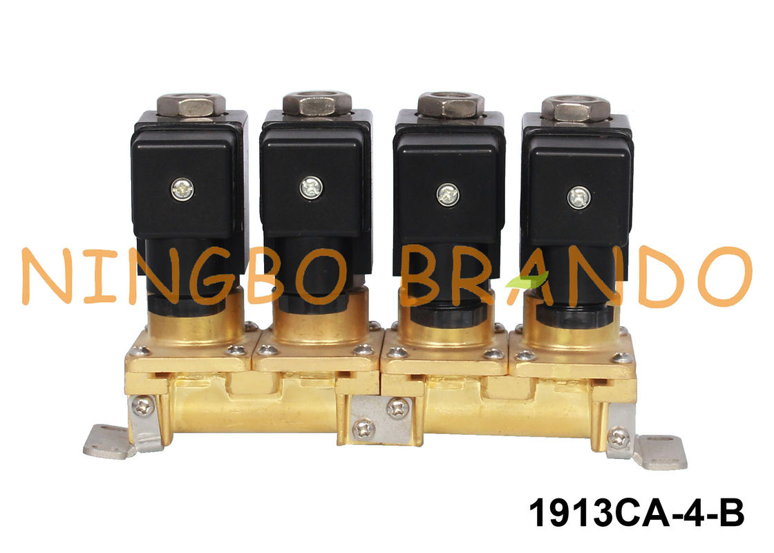 Stapelbares 4 Gruppen-Messingmagnetventil Mehrweg- 1/8&quot; 1/4&quot; 24V 220V