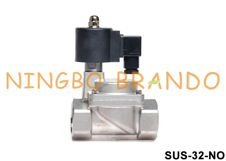 1-1/4“ 2 der Weisen-normale offene SS 304 Dichtung 24V 220V des Magnetventil-PTFE