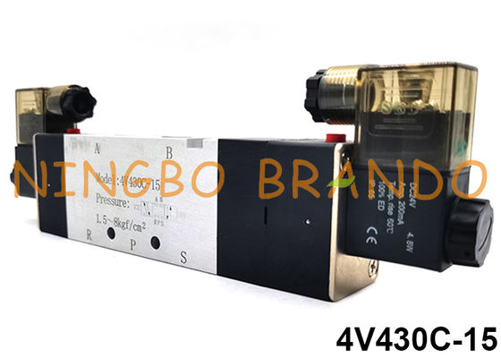 4V430C-15 Airtac Typ 5/3 Wege Closed Center Pneumatisches Magnetventil 24V 220V