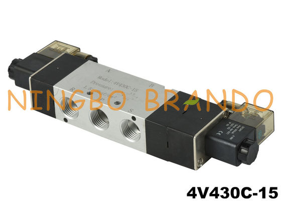 5/3-Wege 1/2 '' Pneumatisches Magnetventil 4V430C-15 24Volt 220Volt