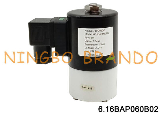 1/4 Zoll korrosionsbeständiges PTFE-Magnetventil, Säure-Alkali-Absperrventil