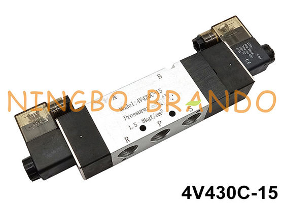4V430C-15 5Ports 3Position pneumatisches Magnetventil DC24V AC220V